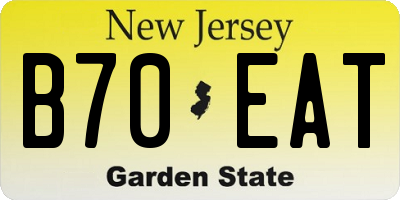 NJ license plate B70EAT