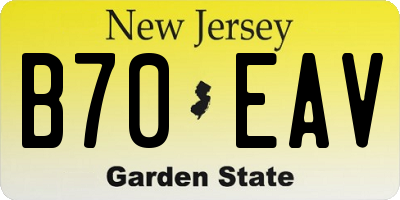 NJ license plate B70EAV