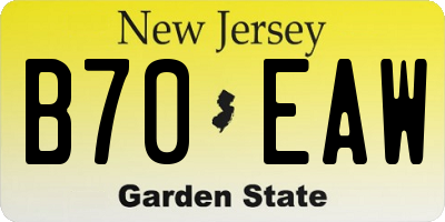 NJ license plate B70EAW