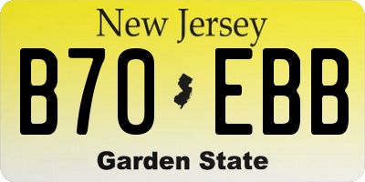 NJ license plate B70EBB