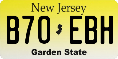 NJ license plate B70EBH