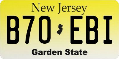NJ license plate B70EBI