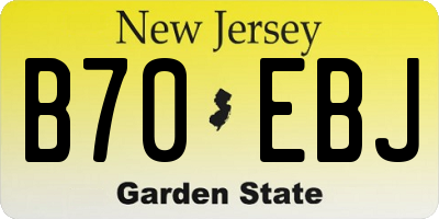 NJ license plate B70EBJ