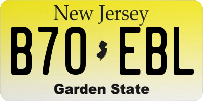 NJ license plate B70EBL