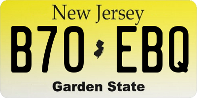 NJ license plate B70EBQ