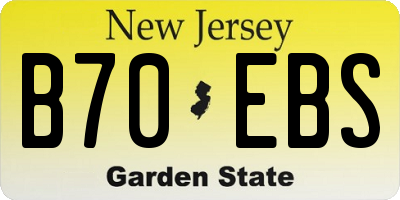 NJ license plate B70EBS