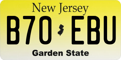 NJ license plate B70EBU