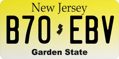 NJ license plate B70EBV