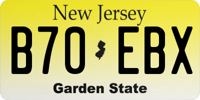 NJ license plate B70EBX