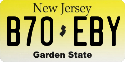NJ license plate B70EBY