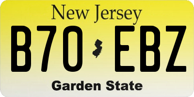 NJ license plate B70EBZ