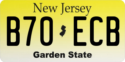 NJ license plate B70ECB