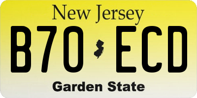 NJ license plate B70ECD
