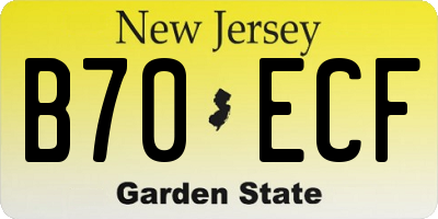 NJ license plate B70ECF