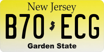 NJ license plate B70ECG