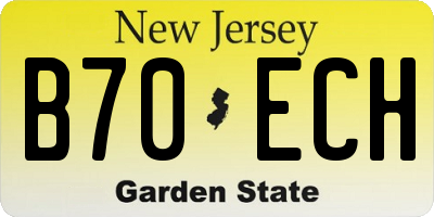 NJ license plate B70ECH