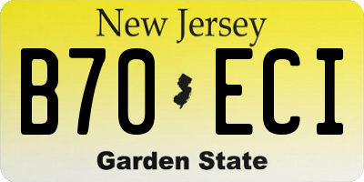 NJ license plate B70ECI