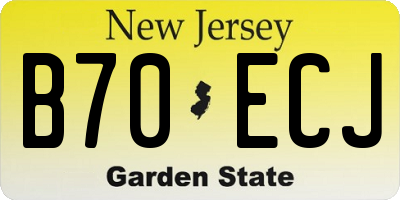NJ license plate B70ECJ