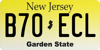 NJ license plate B70ECL