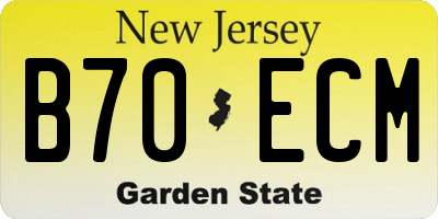 NJ license plate B70ECM