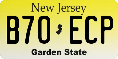 NJ license plate B70ECP