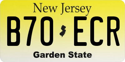 NJ license plate B70ECR