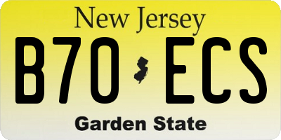 NJ license plate B70ECS
