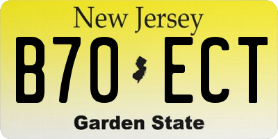 NJ license plate B70ECT