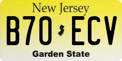 NJ license plate B70ECV
