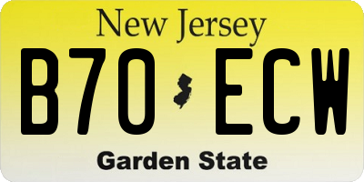 NJ license plate B70ECW