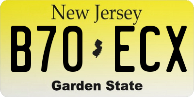 NJ license plate B70ECX