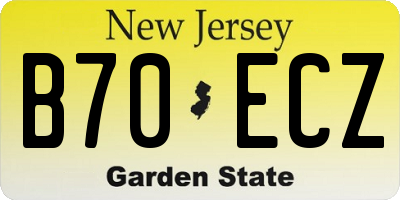 NJ license plate B70ECZ