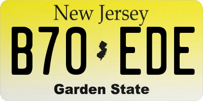 NJ license plate B70EDE