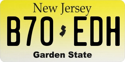 NJ license plate B70EDH