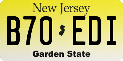 NJ license plate B70EDI