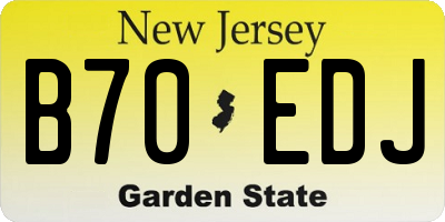 NJ license plate B70EDJ