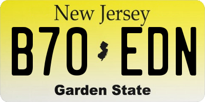 NJ license plate B70EDN