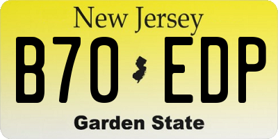 NJ license plate B70EDP
