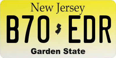 NJ license plate B70EDR