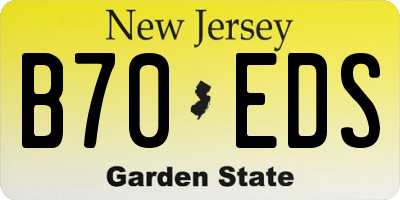 NJ license plate B70EDS