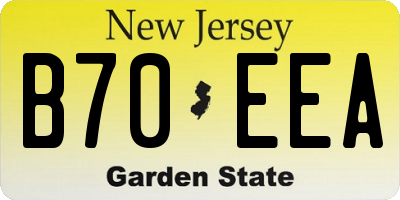 NJ license plate B70EEA