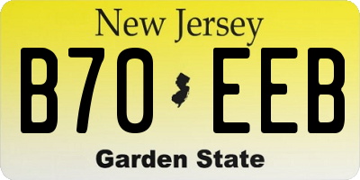NJ license plate B70EEB