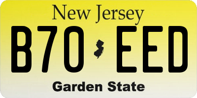 NJ license plate B70EED