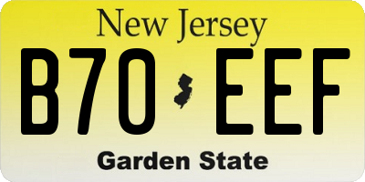 NJ license plate B70EEF