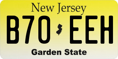 NJ license plate B70EEH