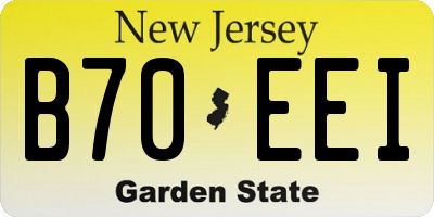 NJ license plate B70EEI
