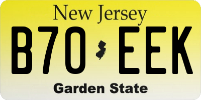 NJ license plate B70EEK