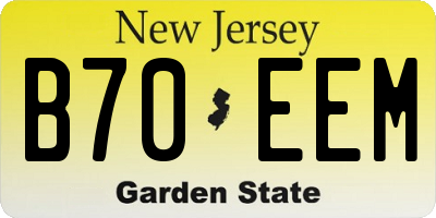 NJ license plate B70EEM