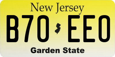 NJ license plate B70EEO