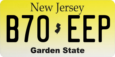 NJ license plate B70EEP